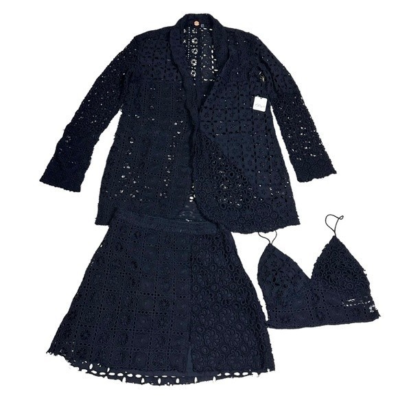 FREE PEOPLE YESENIA 3 PIECE SUIT SET IN BLACK - Picture 6 of 16